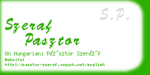 szeraf pasztor business card